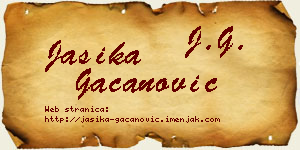 Jasika Gačanović vizit kartica